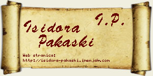 Isidora Pakaški vizit kartica